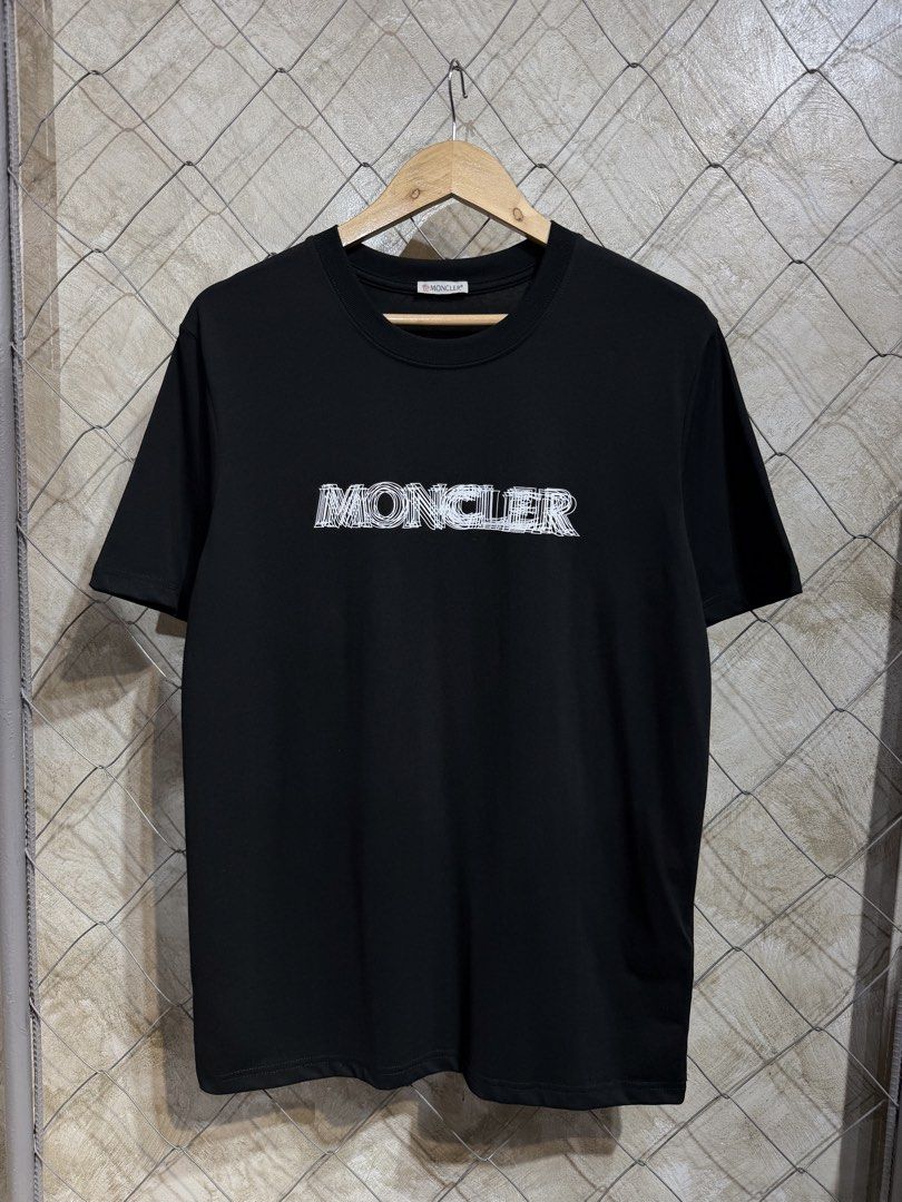 Moncler Script Logo Black Tee. (Category: Tshirts & Polo Shirts ) located in Manila. Submitted by ardobe.mnl (Listing ID 1465534034, Image 1). Description: Size: Large Dimes: 21x29 Condition: Excellent Flaw: None! Dm for inquiries! 📥.