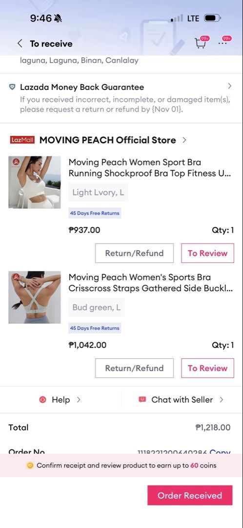 Moving peach sports bra (Category: Activewear) located in Manila. Submitted by declutterwithg (Listing ID 1465504087, Image 1). Description: Willing to sell for 500 each only brandnew but I accidentally removed the tag cos I thought it will fit me - bought the wrong size - Received just today 10/02/26 - brandnew .