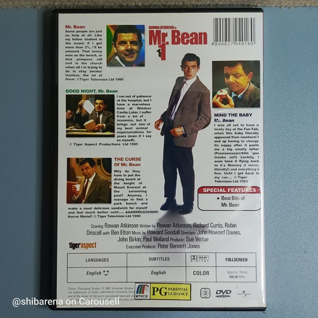 Mr. Bean Volume 1 DVD - Region 3 (Category: CDs & DVDs) located in Cebu City. Submitted by shibarena (Listing ID 1465487110, Image 2). Description: - Mr. Bean Volume 1 DVD - Region 3 - Starring: Rowan Atkinson - Episodes: Mr. Bean, Good Night Mr. Bean, Mind the Baby Mr. Bean, and The Curse of Mr. Bean ⚠️ Please ensure your DVD player supports Region 3 before purchase..
