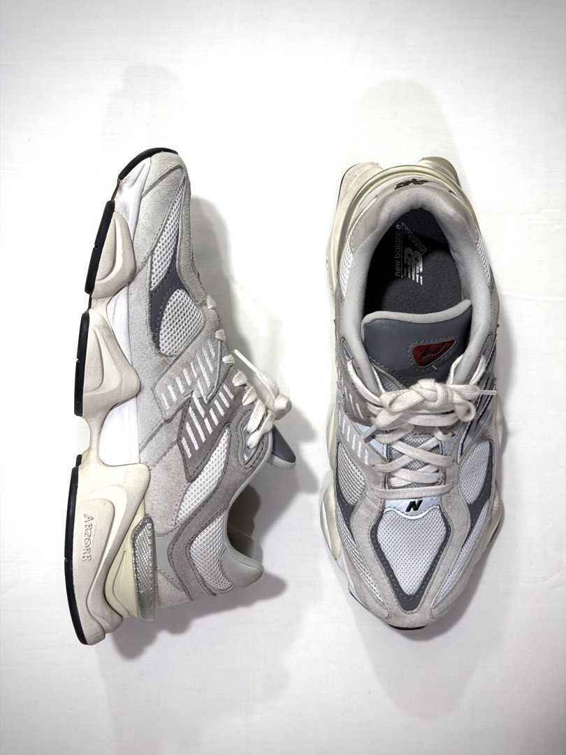 New Balance 9060 Rain Cloud (Category: Sneakers) located in Baguio. Submitted by crispy2600 (Listing ID 1465488670, Image 1). Description: New Balance 9060 Rain Cloud bought brand new from Footlocker but only used it 4 times. been stocked since. cleaned the insoles and suede brushed the exterior. has some stains but still very presentable. no box size 9US/42EU bought for 6.5k, selling for only 2,500 shipped.