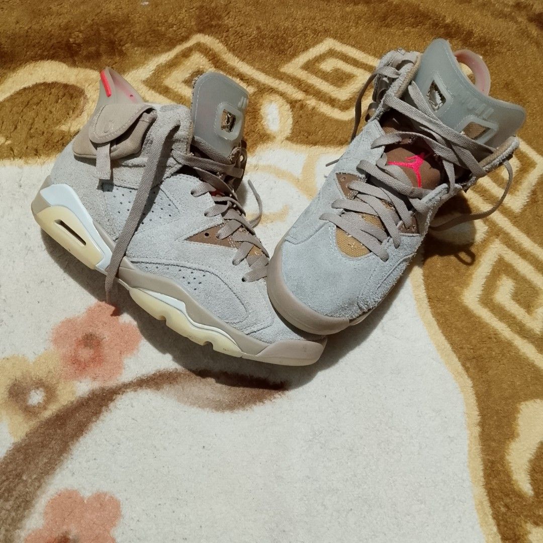 Nike Air Jordan Travis Scott (Category: Sneakers) located in Davao. Submitted by outdatedfinds (Listing ID 1465497555, Image 2). Description: For Sale Po Nike Air Jordan 6 Retro Travis Scott British Khaki Size US 9.5 Glow in the Dark Asking for 3.5k plus SF Crispy Condition Davao City Location Hmu f Interested.