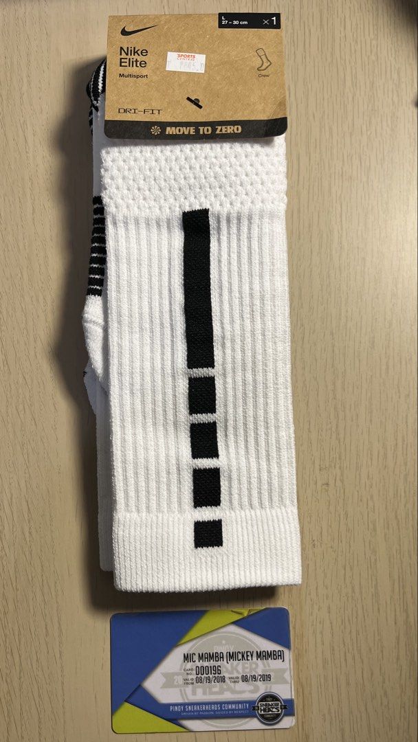 Nike Elite 2.0 Crew Socks White/Black Size Large (Category: Socks) located in Taguig. Submitted by micmamba24 (Listing ID 1465556654, Image 1). Description: FOR SALE ONLY (NO TRADES): BRAND NEW WITH TAGS ORIGINAL/AUTHENTIC/LEGIT/GENUINE BELOW SRP Nike Elite 2.0 Crew Socks White/Black Size Large (9.5 to 12 US) SRP: P845 My Price: P700 only RFS: Decluttering Meetups: Makati or BGC, Taguig area RFS: Decluttering For delivery, buyer should shoulder a