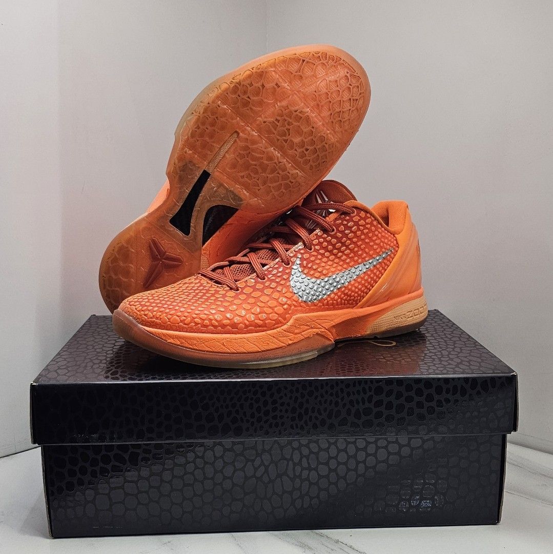 Nike Kobe 6 Protro Total Orange (Category: Sneakers) located in Manila. Submitted by jv.ln (Listing ID 1465396981, Image 2). Description: - Model: Nike Kobe 6 Protro - Colorway: Total Orange - Size: Men's US 9 / UK 8 / EUR 42.5 - Used a few times.