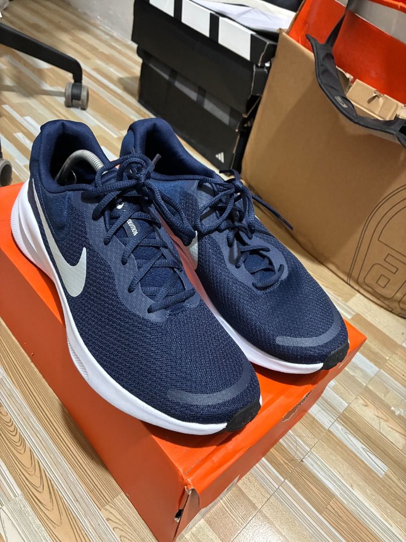 NIKE RUNNING SNEAKERS NOTHING ABOVE 2000PHP (Category: Sneakers) located in Tanay. Submitted by big_edge (Listing ID 1465405324, Image 1). Description: NIKE SNEAKERS * NIKE REVOLUTION 7 MIDNIGHT BLUE 10/10 condition FITTED ONLY WITH BOX SIZE 12 US 1700 (NEGOTIABLE) *NIKE REVOLUTION 7 GRAY 7/10 CONDITION SIGN OF USAGE PWEDE PANG PANG HARABAS, PANG OFFICE WITH REPLACEMENT BOX SIZE 12 US 800 PHP *NIKE DOWNSHIFTER 13 BLUE GRAY 9/10 CONDITION WITH BOX