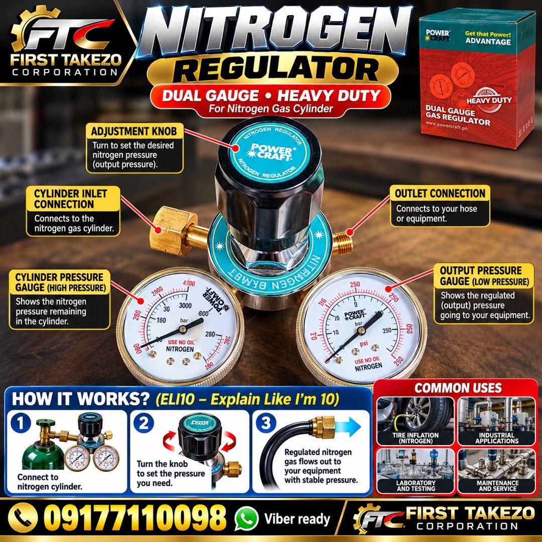 Nitrogen Regulator (Category: Construction Tools & Equipment) located in Manila. Submitted by joeyroque09 (Listing ID 1465406168, Image 3). Description: nitrogen regulator .