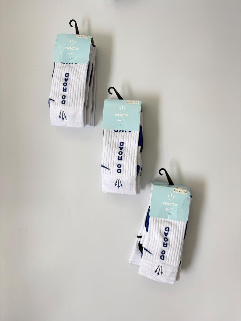 NOCTA (Category: Shoe inserts & accessories) located in Manila. Submitted by certifiedloverjb (Listing ID 1465437297, Image 3). Description: NOCTA L’ART DO ROAD CREW SOCKS 3PAIRS PACK (FV3806-900) SIZE LARGE FITS SIZE 9-12 CAN DO SHIP VIA LALAMOVE OR J&T🛵 (SAME DAY DELIVERY THRU LALAMOVE) DM ME📩.