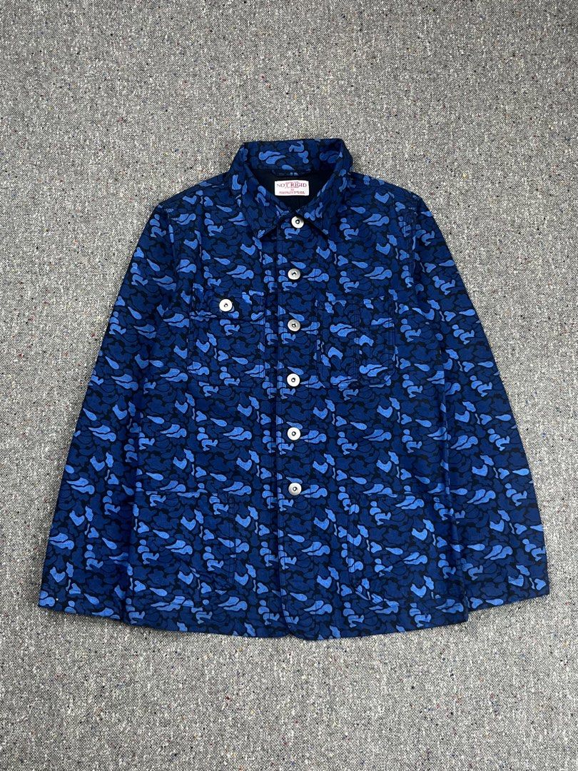 Not Rigid by Bitter Ender Abstract Graphic blue Camouflage pattern chore jacket (Category: Coats, Jackets and Outerwear) located in Zamboanga. Submitted by rag_20 (Listing ID 1465555369, Image 1). Description: Not Rigid by Bitter Ender Abstract Graphic blue Camouflage pattern chore jacket a piece from a prominent Japanese casual streetwear label. It features an all-over blue abstract graphic camouflage pattern, a classic pointed collar, a central