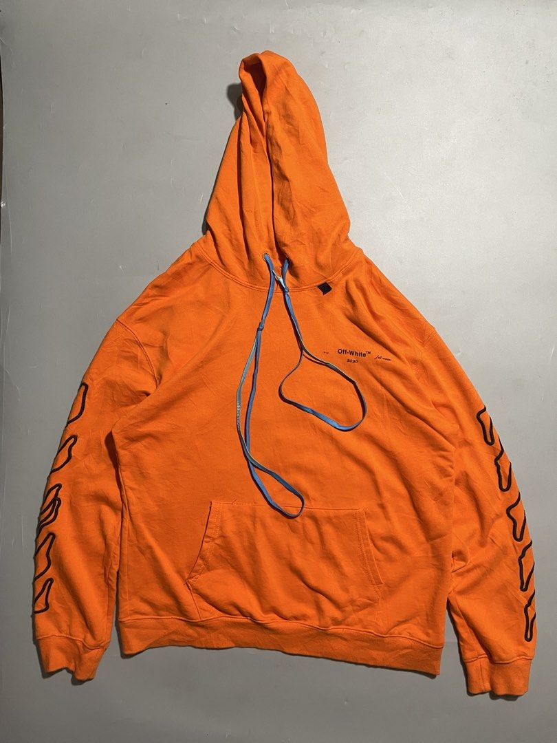 Off-White Abstract Arrow Logo Hoodie (Category: Coats, Jackets and Outerwear) located in Taguig. Submitted by sellnbustle (Listing ID 1465477633, Image 1). Description: Off-White Abstract Arrow Logo Hoodie Embroidered logo Large fittings 23x27 Very good condition Cut washtags Need wash.