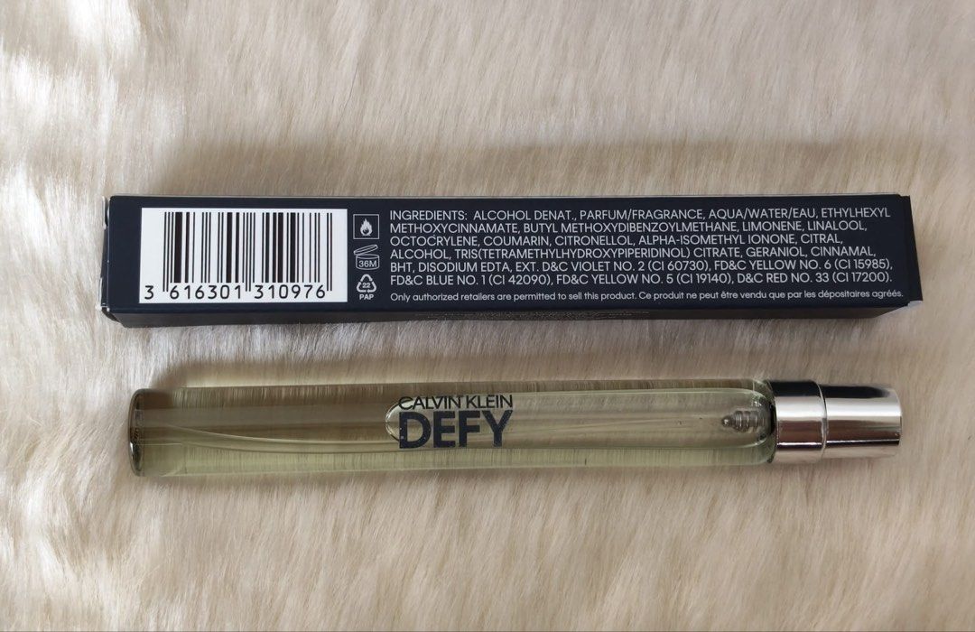 Original CK Defy EDT 10ml. (Category: Fragrance & Deodorants) located in Quezon City. Submitted by docshop.orig (Listing ID 1465439614, Image 2). Description: 🌺 An aromatic, citrus, fresh spicy, woody perfect for anytime of the day scent.