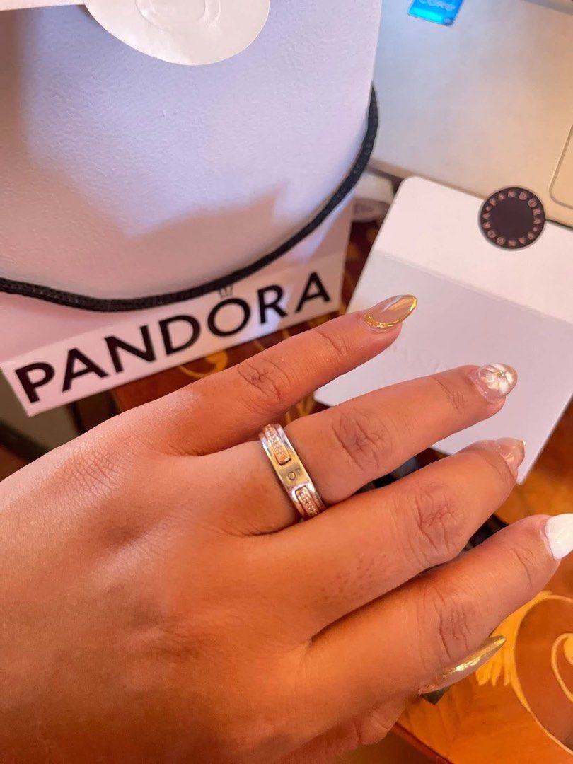Pandora Pave 2tone ring size 6 (Category: Rings) located in Batangas. Submitted by aylabtoshop (Listing ID 1465422523, Image 2). Description: ₱3,000 only (retails ₱7,000+) 💯 0rig Pandora Pave Two Tone Ring Size 6 (52) complete inclusion pwede panregalo Lifetime cleaning pwede any Pandora store 📍 Lipa City, Batangas ship agad via J&T.