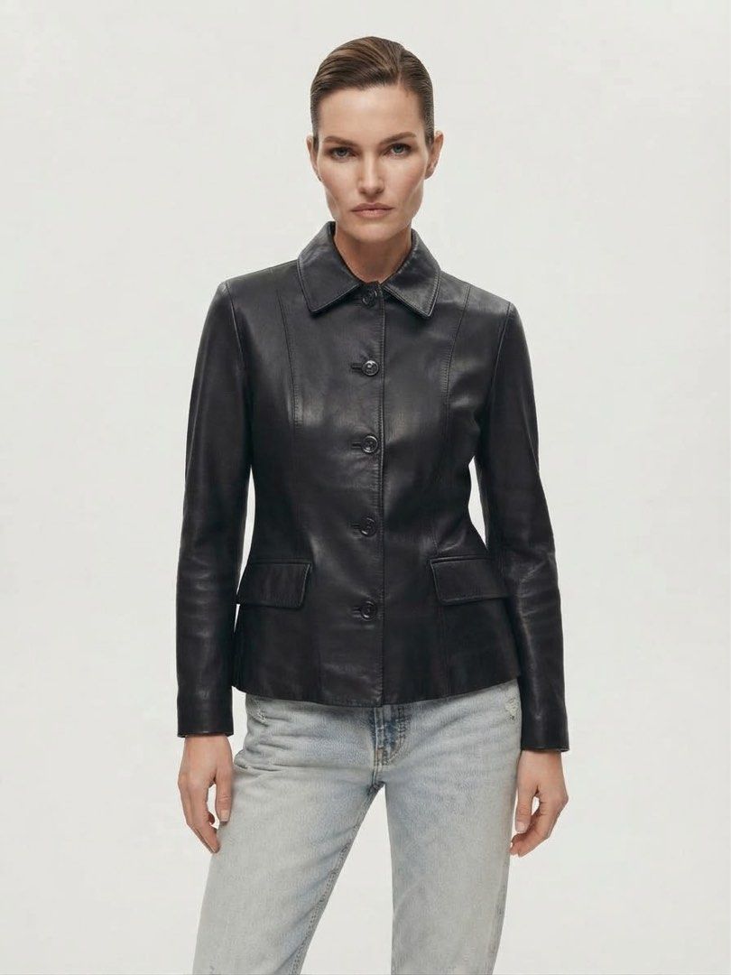 PARADIGM GENUINE LEATHER JACKET WITH POCKETS (Category: Coats, Jackets and Outerwear) located in Pasig City. Submitted by vetementsdemanila (Listing ID 1465451826, Image 1). Description: PARADIGM GENUINE LEATHER JACKET WITH POCKETS New without tags Size: MEDIUM Bust: 36 inches Length: 24 inches P1950 PLUS SHIPPING.