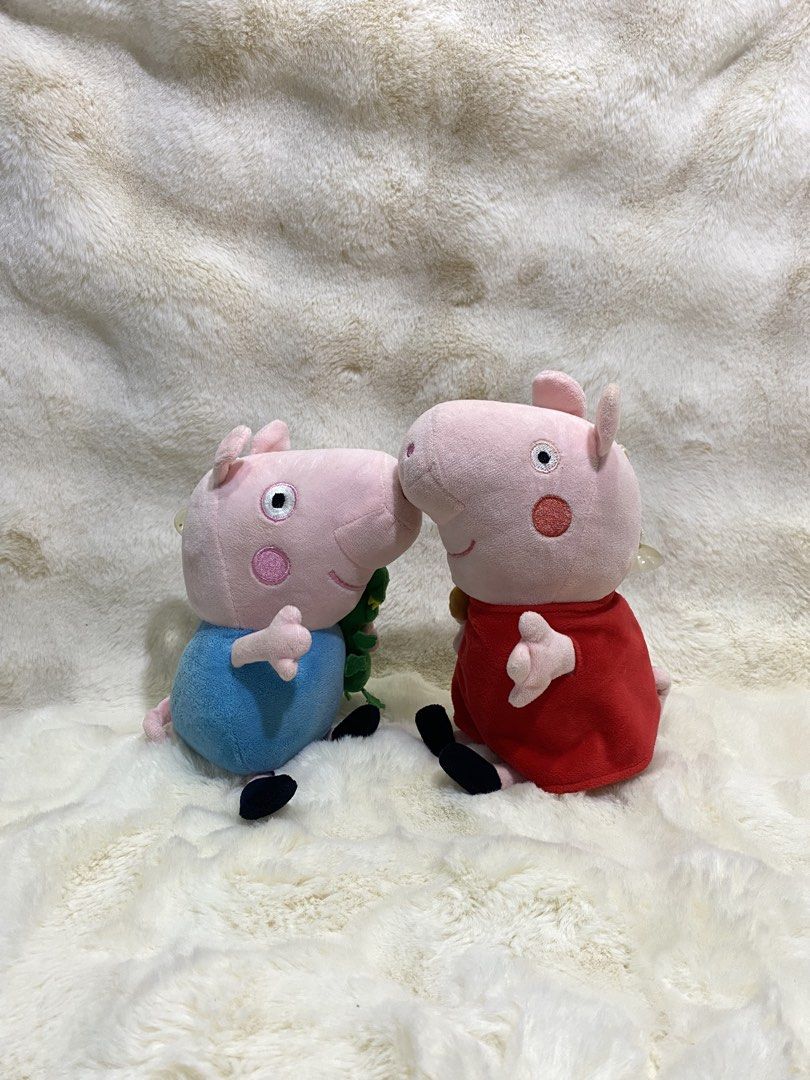 Peppa and George Pig plush set (Category: Plushies & Soft Toys) located in Kalibo. Submitted by ollie_stuffshop (Listing ID 1465392563, Image 2). Description: Peppa: 25cm x 10.5 cm George: 24cm x 10cm Before you send your inquiries: ❗️Last Price is already posted ❗️Manage your expectations, WYSIWYG ❗️May need washing ❗️Dropoff is every Wednesday & Sunday.