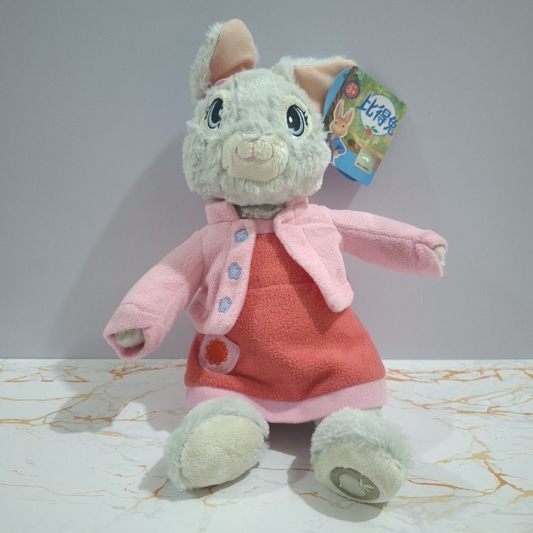 Peter Rabbit plush toy with pink jacket (Category: Plushies & Soft Toys) located in Baguio. Submitted by marjshane11317 (Listing ID 1465528788, Image 1). Description: - Authentic Peter Rabbit plush toy - Wearing a charming pink jacket and cardigan - Made with ultra-soft fabric and embroidered button details - Features light green fur and pink inner ears - Original product tag still attached - Pristine, clean condition with zero stains.