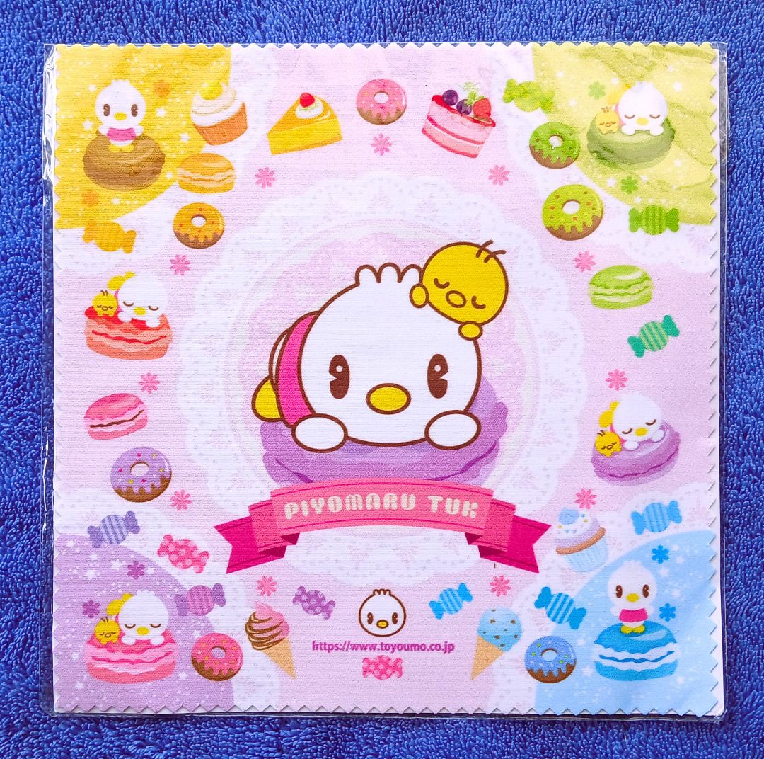 Piyomaru Tuk Microfiber Cleaning Cloth (Category: Character Goods) located in Iloilo. Submitted by jrmagallanes78 (Listing ID 1465391809, Image 2). Description: Microfiber cleaning cloth featuring Piyomaru Tuk the cute character mascot for Toyo Yumou company. Item is UNSEALED and UNUSED and in EXCELLENT condition. Dimensions: 150mm x 150mm Material: polyester.