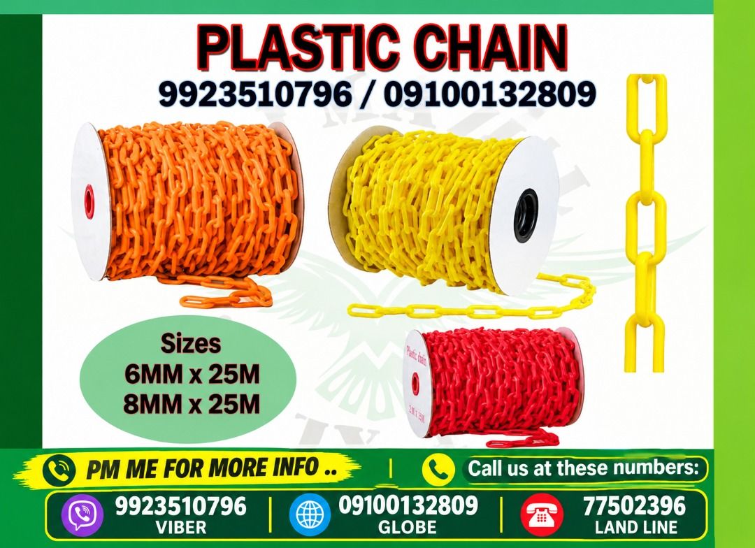 PLASTIC CHAIN (Category: Looking For) located in Paranaque City. Submitted by buynowbilikanow (Listing ID 1465452806, Image 1). Description: ✅ Guaranteed lowest price ✅ Quality products ✅ Big discount for bulk orders ✅ 100% LEGIT TRUSTED SUPPLIER! ✅ With Complete Legal Documents ✅ BIR Registered We Supply All Kinds Of PPE Supplies, Raincoat, Hard Hat, Cooler Box, Plastic Trash Bin, Road Barriers, Kayak Boats, Crystal Kayak, Traffic Cone, T-Bollar