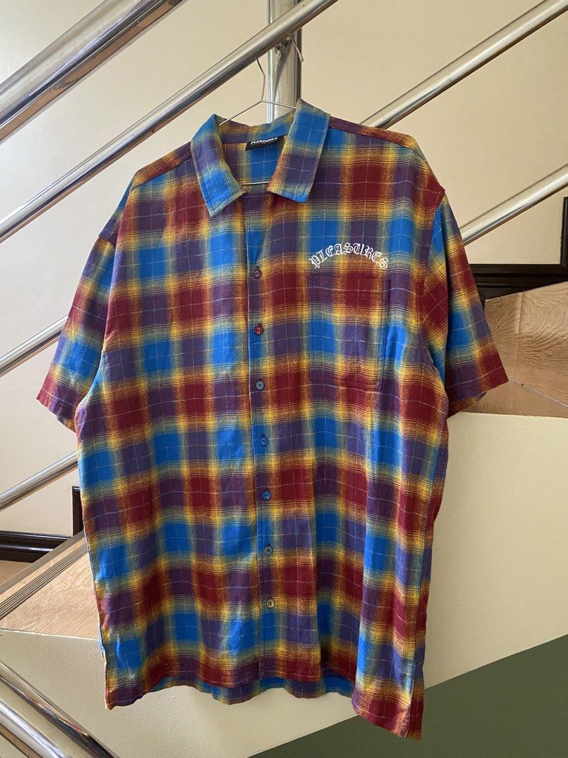 Pleasures - Shadow Plaid Polo (Category: Tshirts & Polo Shirts ) located in Puerto Princesa. Submitted by something___. (Listing ID 1465499088, Image 2). Description: Pleasures - Shadow Plaid Polo Tagged Size: Large (Dimension) Length: 30 Width: 24 Condition: Excellent Color rate: 9.8 Flaws: None.