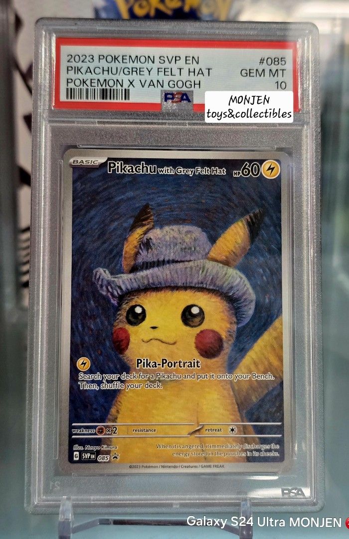 POKEMON × VAN GOGH (Category: Graded Singles) located in Pasay City. Submitted by monjentoysandcollectibles (Listing ID 1465438413, Image 1). Description: PSA PERFECT 10 💛 285k Free shipping 💵✈️ Location: PASAY/GREENHILLS 📌 MONJEN toys & collectibles 🔴.
