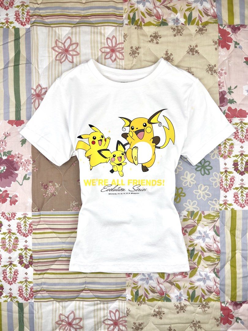Pokemon Graphic Baby Tee (Category: Shirts) located in Angeles City. Submitted by fruits.ph (Listing ID 1465422815, Image 1). Description: Measurements B:14” W:14” L:18.5” Size on Tag: Best Fit: S-M *Flat lay measurements* Mannequin Size: M (34”; 25”) Color Rate: 10/10 Flaws: Washable yellow stain Fabric Type: Cotton/ Stretchable Fabric ***Color may vary due to lighting. This item is properly washed and disinfected.***.
