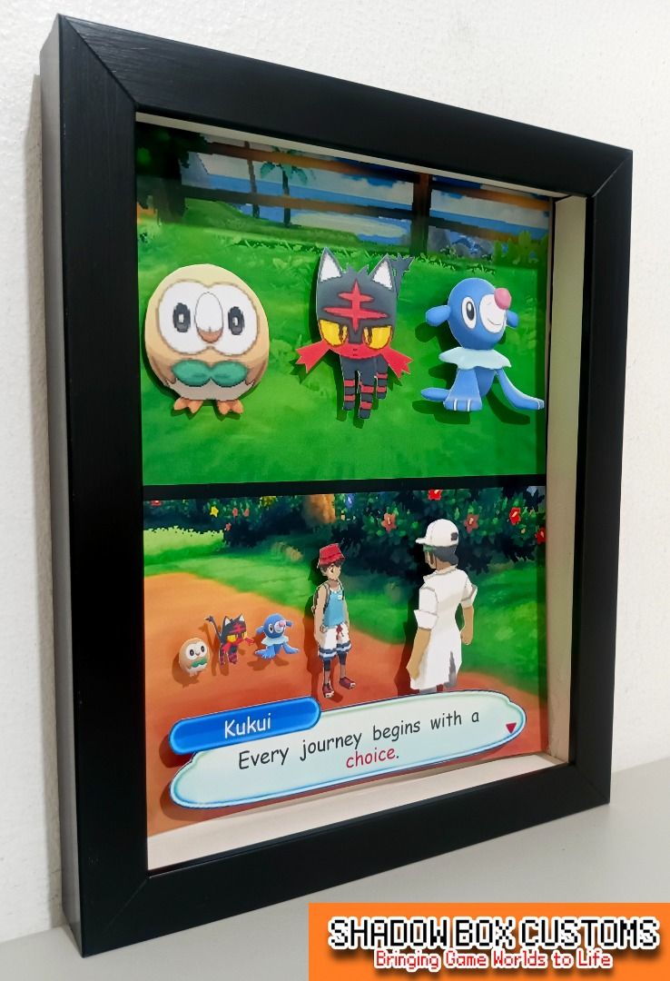 Pokemon Sun & Moon (Generation 7) Video Game Shadow Box (Category: Nintendo) located in Quezon City. Submitted by natzuki10 (Listing ID 1465401643, Image 3). Description: Pokemon Sun & Moon (Generation 7) Video Game Shadow Box Height: 10 inches Width: 8 inches *Handmade Pixel Shadow Boxes *Accepting Customized Designs *Perfect for Gamers & Collectors #videogames #nintendo #roomdecor #collection #gamer #gift.