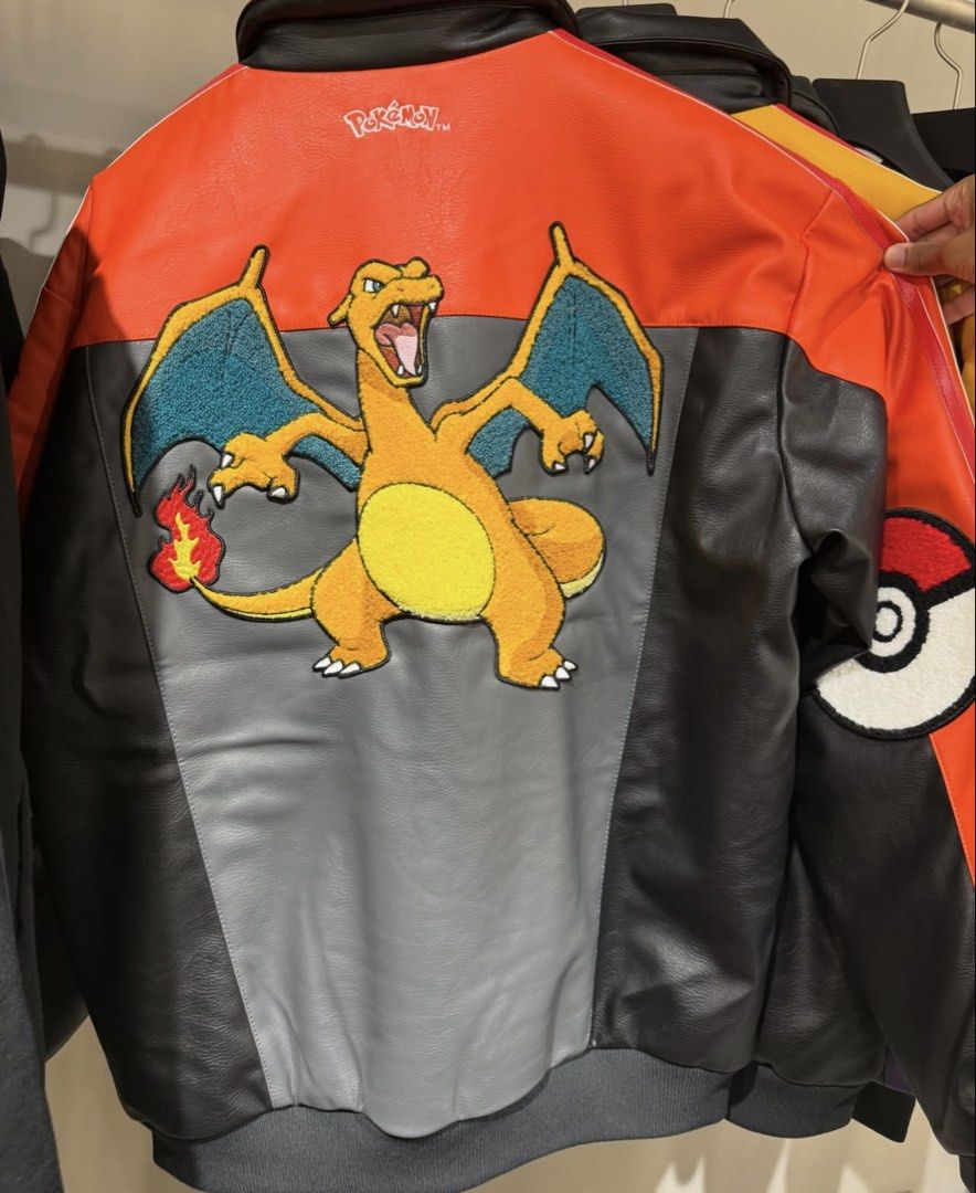 Pokémon x Adidas Jackets and Tees (Category: Coats, Jackets and Outerwear) located in Santa Rosa. Submitted by badassvj (Listing ID 1465455450, Image 3). Description: - Official Pokémon x Adidas streetwear collection - Leather-style bomber jackets with sleeve patches and large character graphics (Gengar, Pikachu, Charizard) - Black cotton tees featuring Adidas trefoil logos mixed with Pokémon characters (Gengar, Rayquaza, Charizard) - Perfect pic