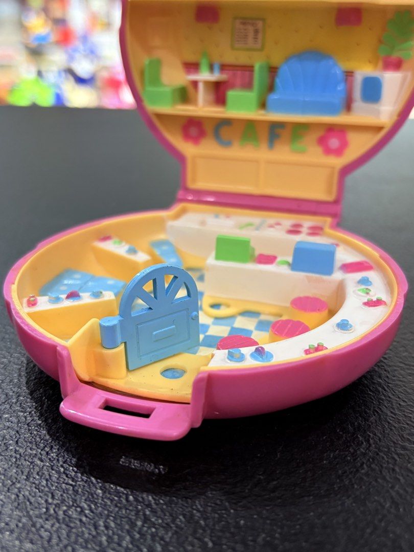 Polly pocket 1989 polly’s cafe (Category: Action & Battle Toys) located in Makati City. Submitted by tomypom (Listing ID 1465545412, Image 1). Description: Authentic Bluebird Polly pocket 1989 polly’s cafe See pictures for more details! Still in its best condition 1,599 pesos only! .