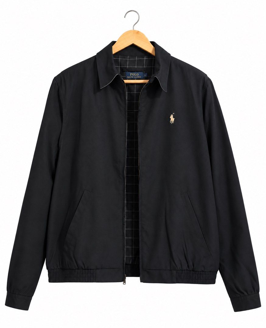 Polo Ralph Lauren Black Harrington Jacket (Category: Coats, Jackets and Outerwear) located in Valenzuela. Submitted by crvzthrift (Listing ID 1465509554, Image 1). Description: RL Bi-swing Harrington Jacket Size M on tag 23x27-28 (large fitting) Complete tags Authentic/Legit Excellent/Prestine condition Flawless no issue Color rate: 10/10.