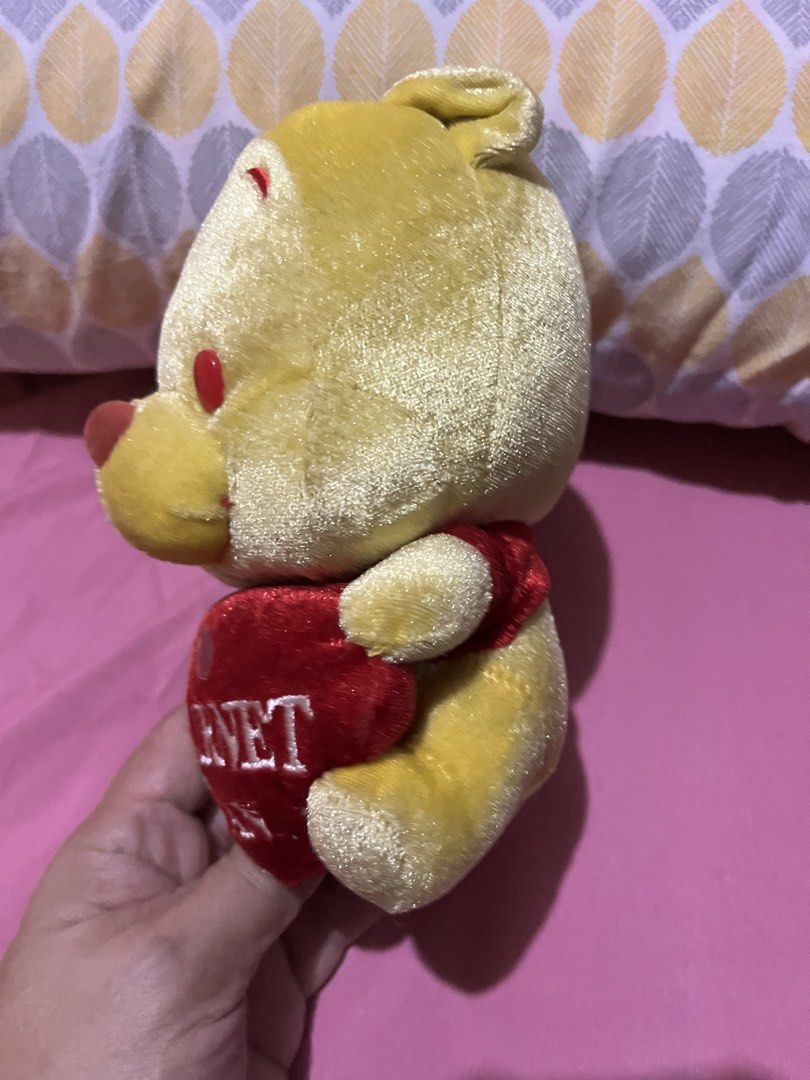 Pooh garnet January plush AS IS (Category: Plushies & Soft Toys) located in Paranaque City. Submitted by bonsaiart (Listing ID 1465535736, Image 2). Description: Pre owned Flaw: missing garnet stone AS IS 280+sf Payment via gcash or paymaya Shipping via j&t.