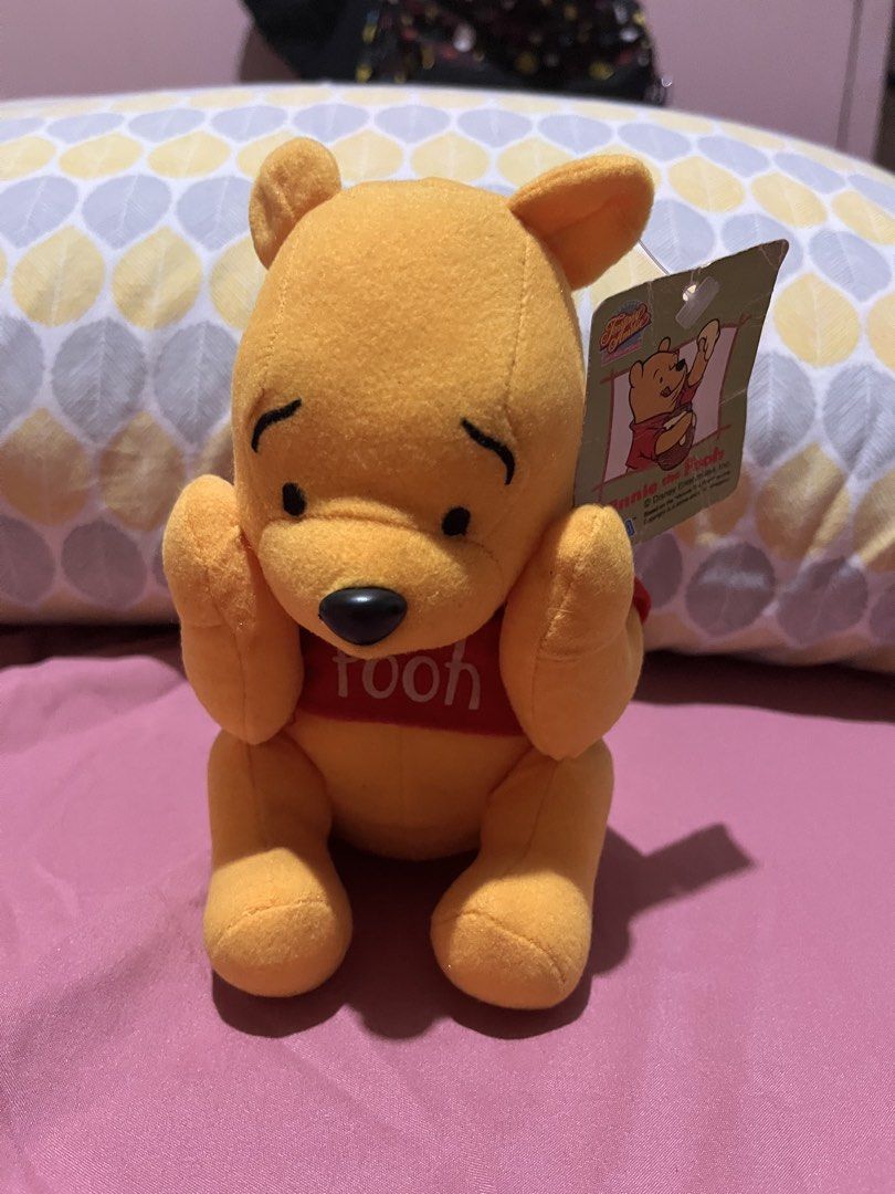 Pooh wondering while sitting plush (Category: Plushies & Soft Toys) located in Paranaque City. Submitted by bonsaiart (Listing ID 1465529167, Image 1). Description: Brand new 450+sf Payment via gcash or paymaya Shipping via j&t.