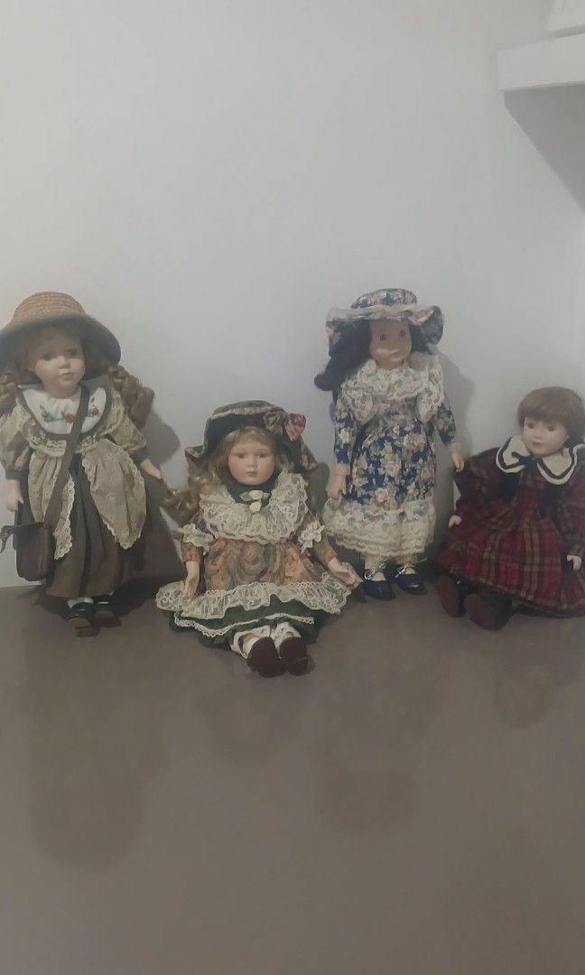 Porcelain Dolls - 4pcs. (Category: Figurines & Statues) located in Quezon City. Submitted by proteinpancake (Listing ID 1465460265, Image 2). Description: * Take all for 30k * No Box * Imorted Item * Collectible Toys, not suitable for children below 7yrs. old.