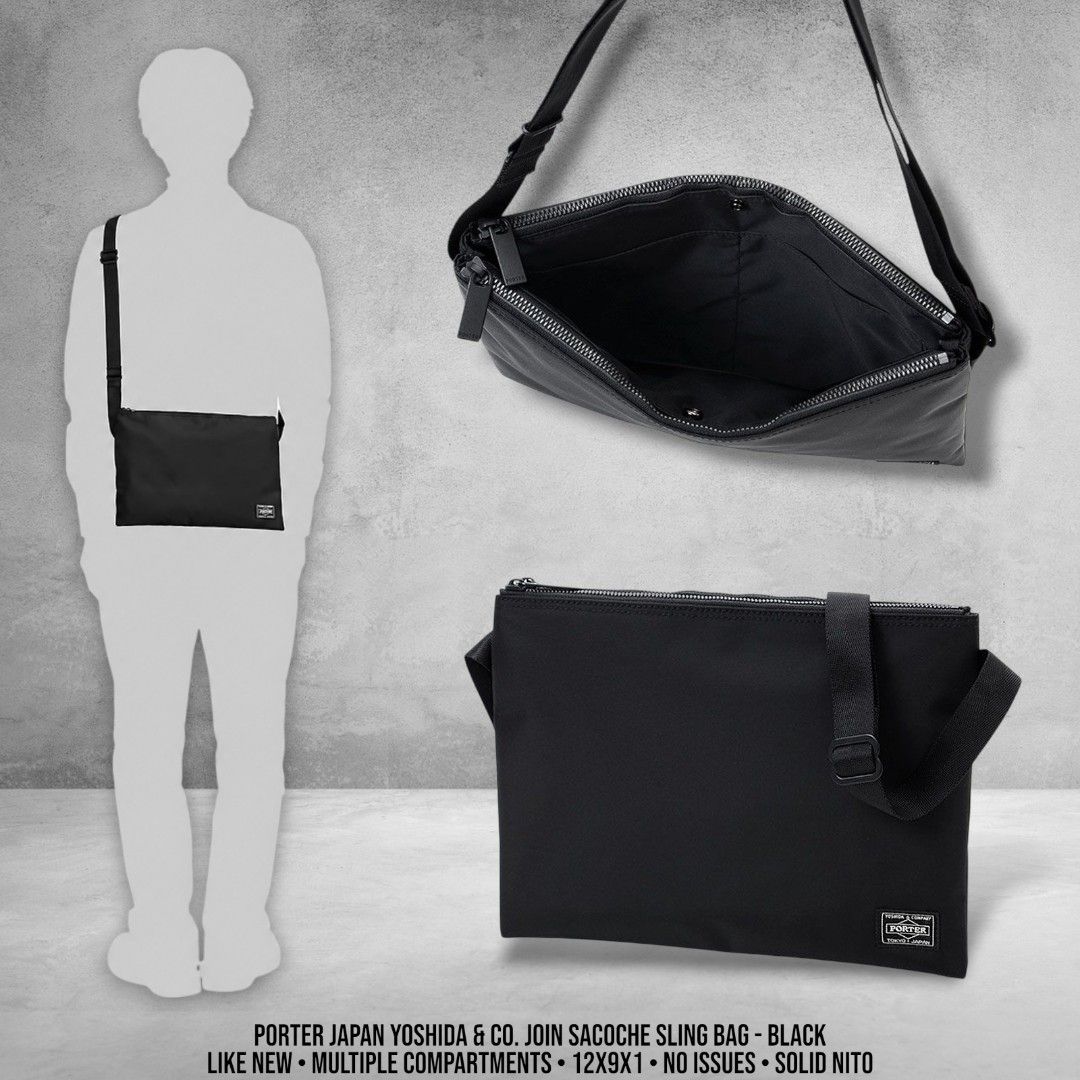 PORTER JAPAN YOSHIDA & CO. JOIN SACOCHE SLING BAG (Category: Sling Bags) located in Tagbilaran City. Submitted by g.itw (Listing ID 1465388708, Image 1). Description: PORTER JAPAN YOSHIDA & CO. JOIN SACOCHE SLING BAG MULTIPLE COMPARTMENTS LIKE NEW 12 INCHES WIDTH 9 INCHES HEIGHT 1 INCH DEPTH NO ISSUES 3,250+SF.