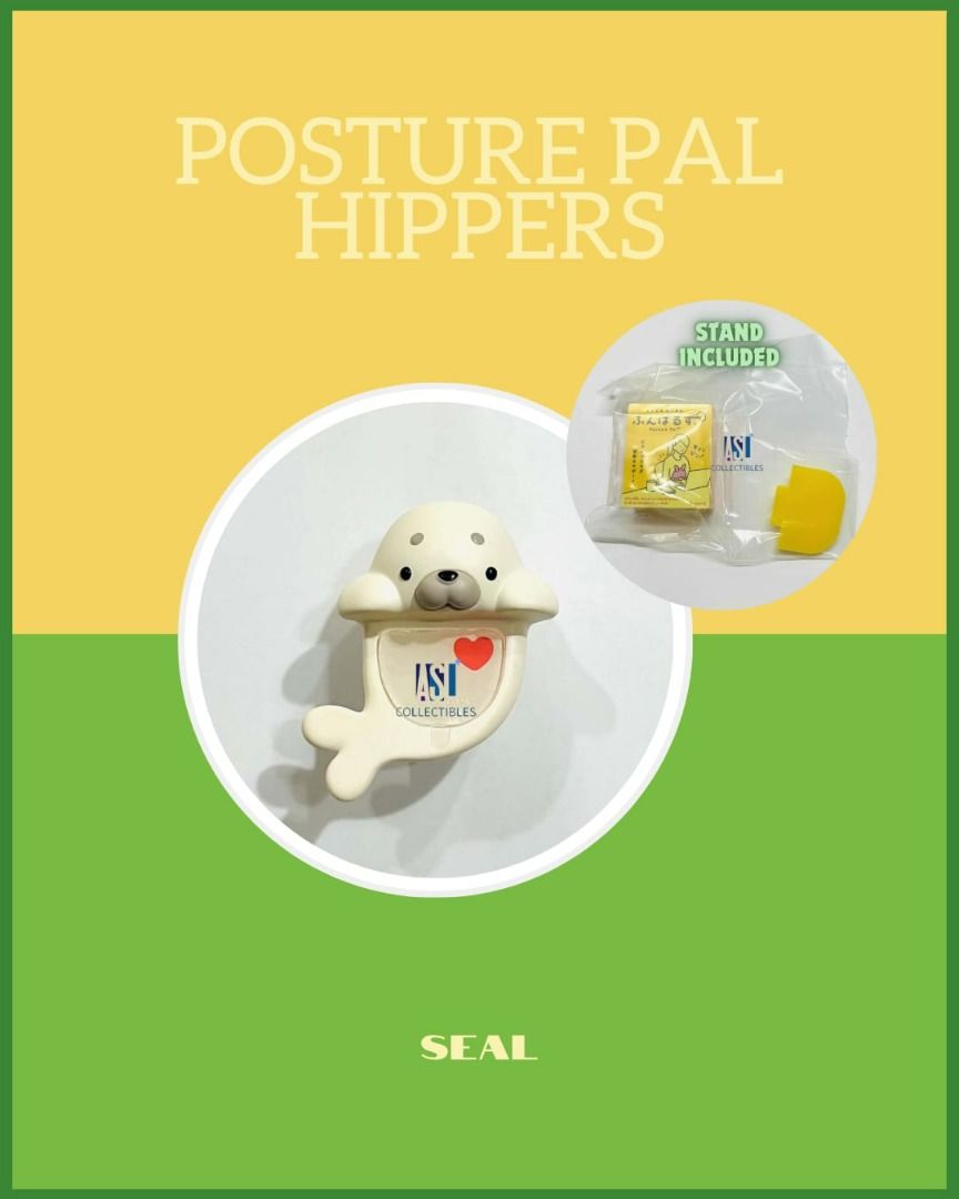 Posture Pal Series 2 "Seal" (Category: Designer & Blind Box Toys) located in Manila. Submitted by asl__collectibles (Listing ID 1465522706, Image 1). Description: Posture Pal Series 2 "Seal" HIPPERS, decorative figures that can be attached to everyday objects, the lineup features an adorable Monkey and Seal with curled tails, a round eared Koala, a sweet faced Calico Cat, and a silly Axolotl and Lobster. Each of the six characters attach snugly t