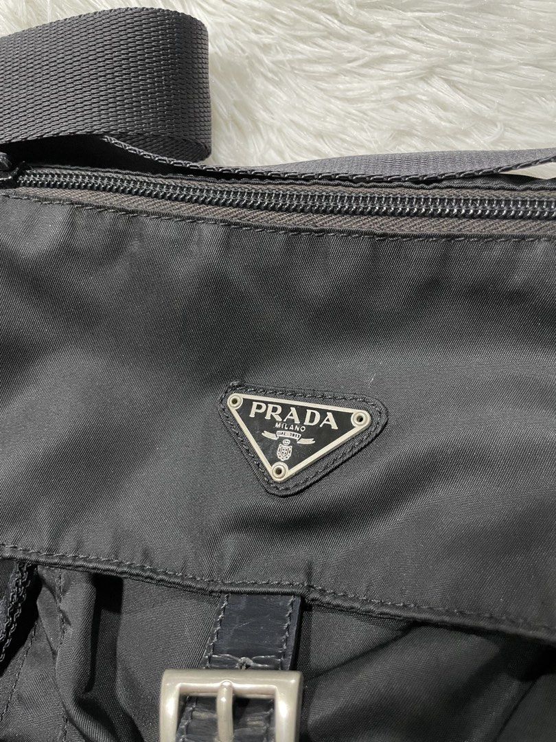 Prada Tessuto Nylon Messenger Bag (Category: Luxury Bags & Wallets) located in Davao. Submitted by lwky_thrift (Listing ID 1465556255, Image 2). Description: Prada Tessuto Nylon Messenger Bag Authentic Good Condition Kindly Check The Attached Photos .