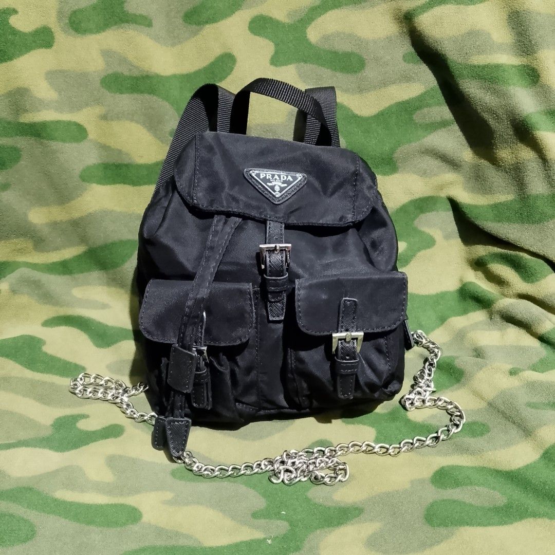 Prâda Mini Bagpack (Category: Purses & Pouches) located in Davao. Submitted by outdatedfinds (Listing ID 1465459001, Image 3). Description: For Sale Prâda Mini Sling BagPack Very Good Condition 1k Plus SF Davao City Location Hmu F Interested.