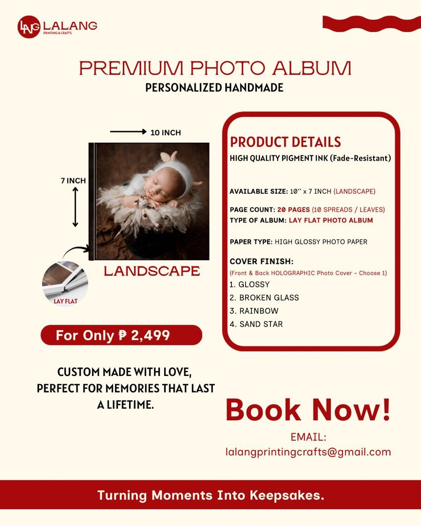 PREMIUM PHOTO ALBUM HANDMADE (Category: Handmade Craft) located in Angeles City. Submitted by lalangprintingandcrafts (Listing ID 1465548282, Image 1). Description: 📸 Gagawan natin ng magandang alaala ang mga special moments mo! 🤍 ✂️ Custom Handmade Photo Albums & Premium Photo Printing 🎓 Graduation • 💍 Wedding • 👶 Baby • ✈️ Travel.