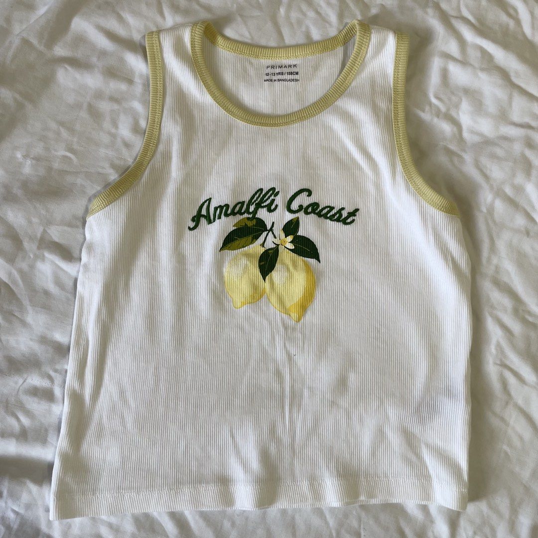 primark amalfi coast top tank (Category: Sleeveless) located in Manila. Submitted by santicakeroll (Listing ID 1465387620, Image 1). Description: • primark amalfi coast tank top - from kids section, can fit petite women ! - used once only ^^ mop : gcash | maribank mod : jnt | lalamove ssd.