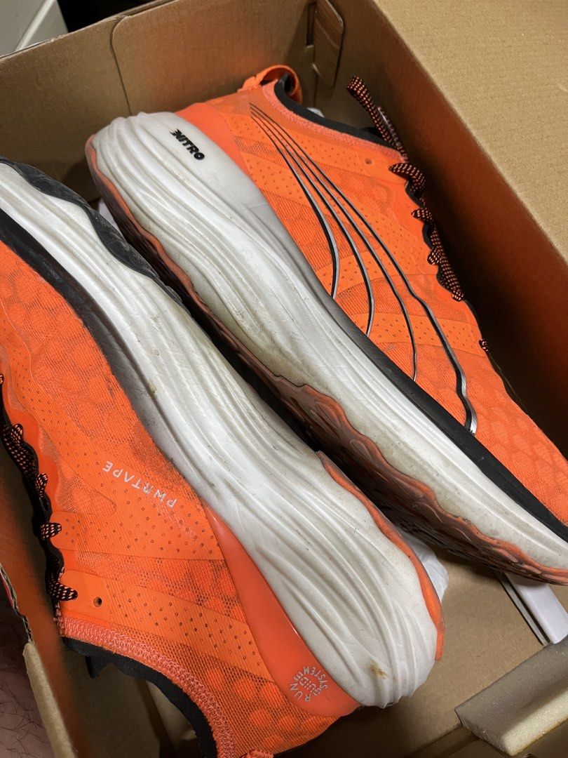 PUMA ForeverRun Nitro Running Shoes (9.5 US) (Category: Casual Shoes) located in Quezon City. Submitted by eugxp (Listing ID 1465451456, Image 3). Description: I used these for a half marathon, and they're good for running. These have been reglued and have minimal visible glue residue, which can be removed with cleaning. These are my personal shoes, and I no longer wear them. I also need to declutter. Selling for 1,500. If you read this, the lowe