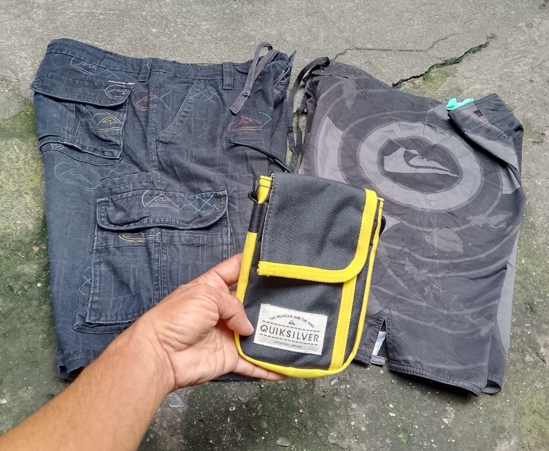 Quiksilver Bundle (Category: Shorts) located in Davao. Submitted by outdatedfinds (Listing ID 1465430244, Image 1). Description: For Sale As Bundle ✅Quiksilver Kelly Slater Boardshort size 33 ✅Quiksilver Multi Pockets Cargo Short size 32 ✅Quiksilver Neck Pouch Bag (CP/Wallet) All in Very Good Condition Hmu F Interested and for more photos Davao City Location .