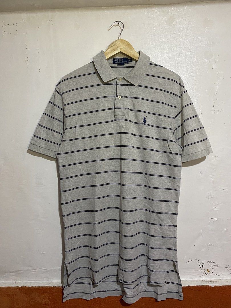 RALP LAUREN GRAY STRIPES POLO (Category: Tshirts & Polo Shirts ) located in Cebu City. Submitted by arsenyong (Listing ID 1465524381, Image 1). Description: 21 width 30-32 length Very good condition Issue :slits /last pic Need wash .