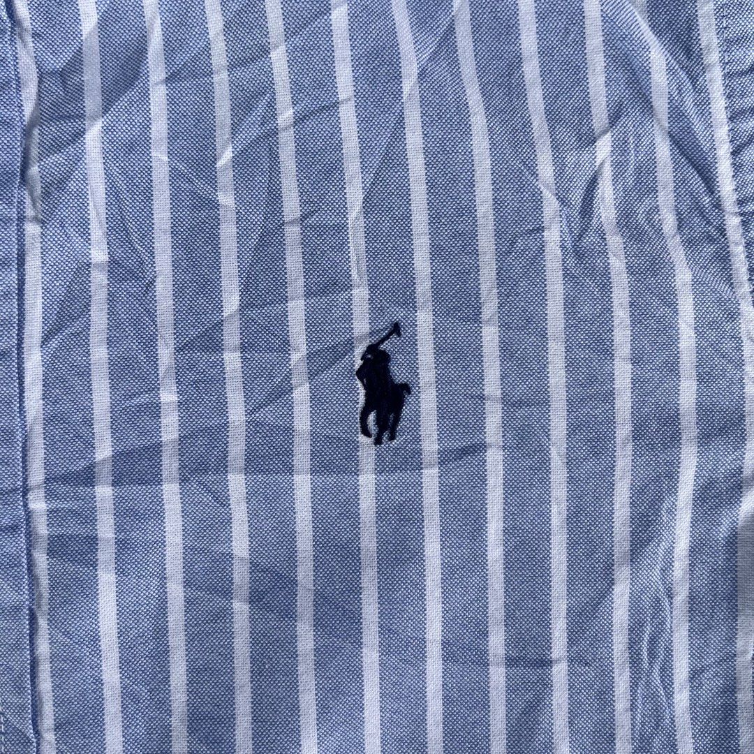 Ralph Lauren Blue Stripe (Category: Activewear) located in Cebu City. Submitted by itsssscrl (Listing ID 1465469325, Image 3). Description: Dm for more information •Condition: 9.5/10 •Color rate: 9.5/10 •Issue: NONE •Need to be washed Width 18 Sleeve 21.5 Length 24 📍Cebu city ₱899.