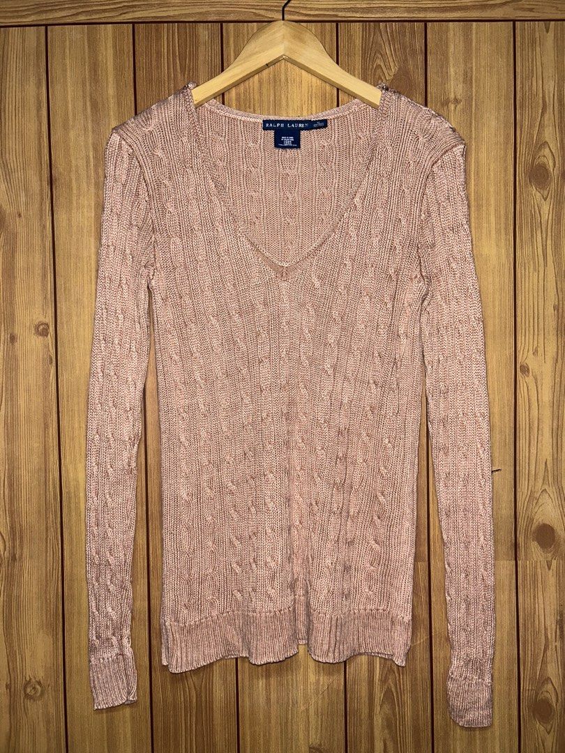 Ralph Lauren Cable Knit V-neck Sweater (Category: Longsleeves) located in Manila. Submitted by zerowasteco. (Listing ID 1465554192, Image 1). Description: -Excellent Condition -Y2k Archival Piece -Sariwa di pa loosetred yung tela nya -Dimes:L26xW16 -No issue Dm for more info!.
