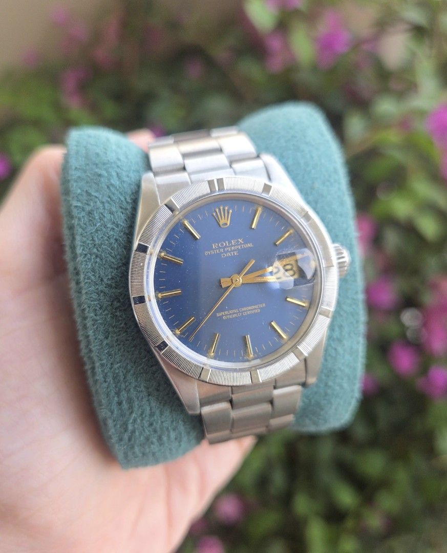 Rare Blue Dial Datejust 34mm Ref 1501 (Category: Luxury Watches) located in Caloocan City. Submitted by wristworthyph (Listing ID 1465422320, Image 2). Description: Rolex Rare Blue Dial OP Date 34mm Ref 1501 Year 1976 Rare blue dial Gold indices 34mm Mint condition P225K only With authenticated papers Replacement box included First to DP gets the watch Message for viewings and details Kapitolyo, Pasig City Meet ups in BGC, Estancia or Greenhills 