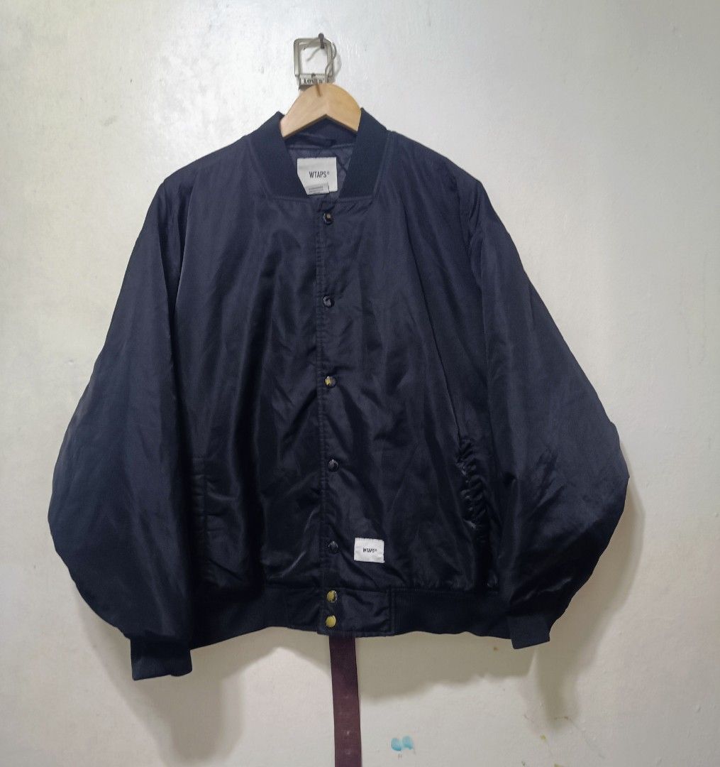 Rare wtaps Crossbone Bomber jacket (Category: Coats, Jackets and Outerwear) located in Muntinlupa City. Submitted by kamiseta01 (Listing ID 1465446116, Image 2). Description: authentic rare pcs wtaps Crossbone Bomber jacket embroidery made in Japan size 3 tag fit large to XL not loose fitting to medium brand new condition quilted lined inner lining details posted.