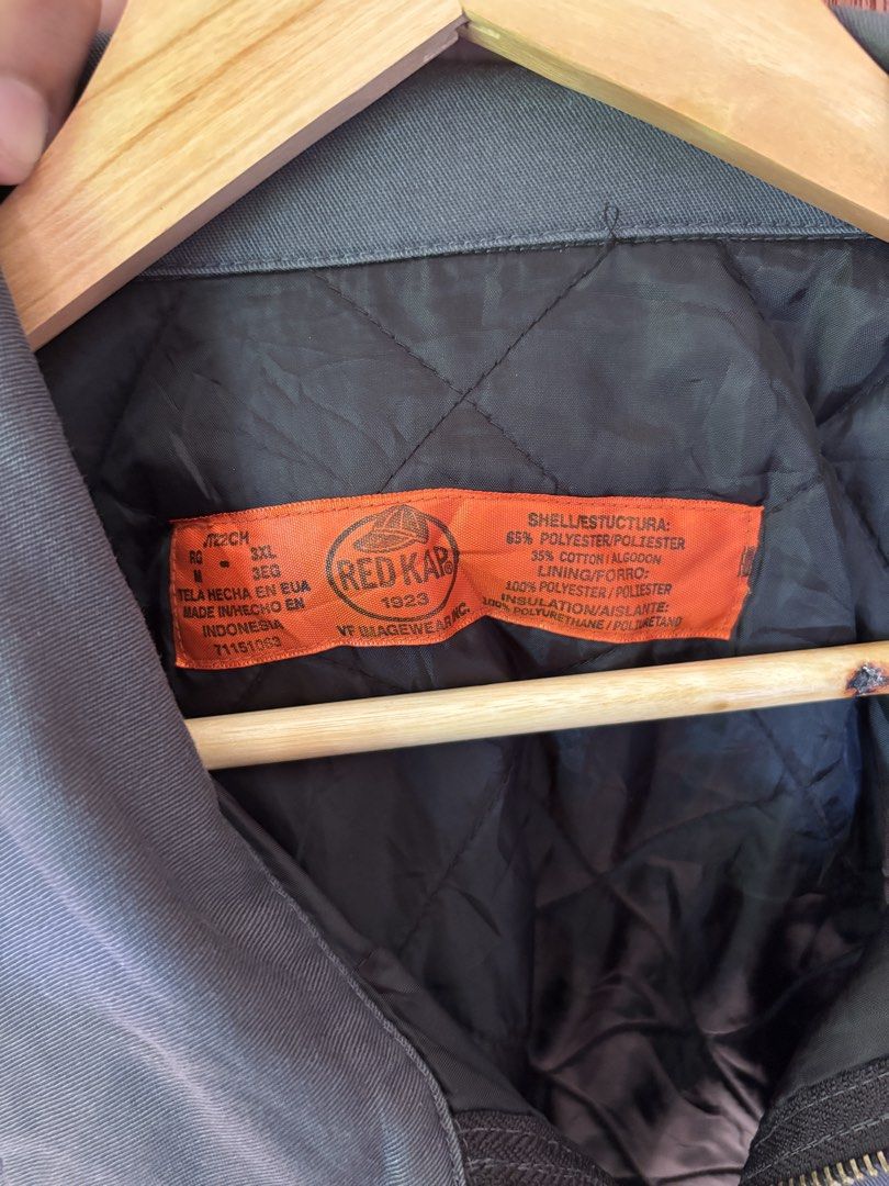 Red Kap Quilted Lined Work Jacket, Charcoal Grey, Full Zip, Size 3XL. (Category: Coats, Jackets and Outerwear) located in Cabuyao City. Submitted by giothr1ft (Listing ID 1465409465, Image 3). Description: -Width: 32 -Length: 29 -Sleeve Length: 22.
