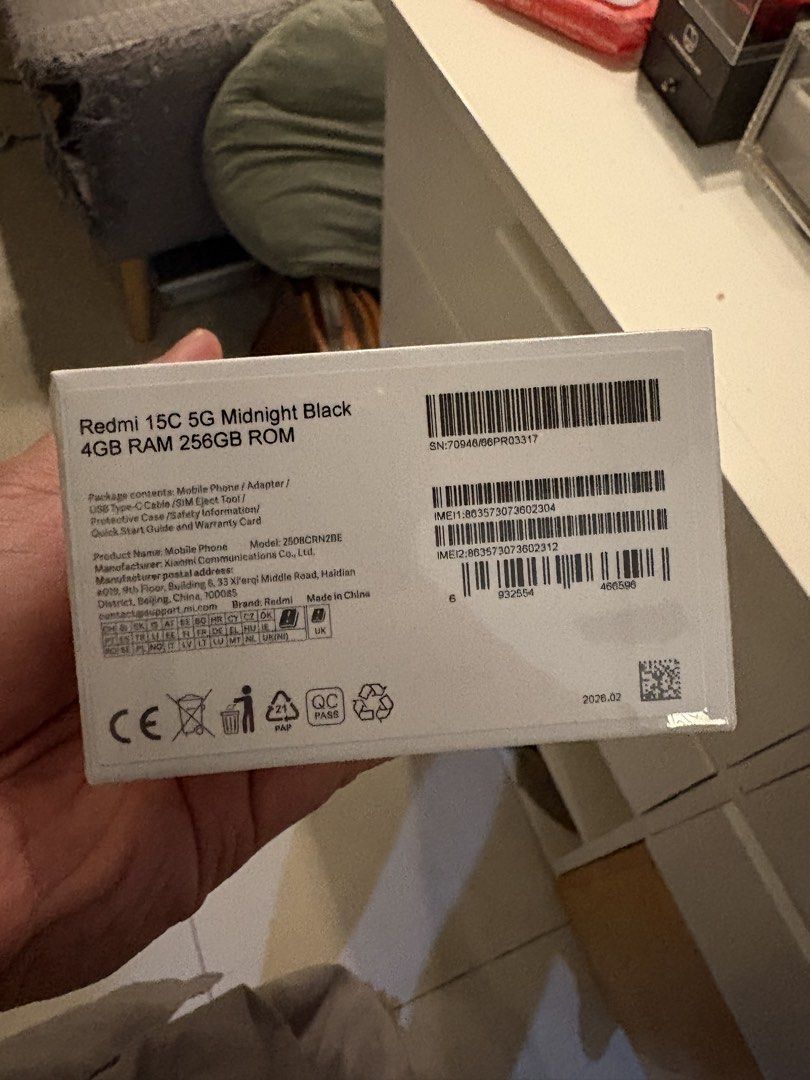 Redmi 15C 256GB Black (Category: Xiaomi) located in Manila. Submitted by bomboclat12 (Listing ID 1465444675, Image 2). Description: Never been opened. Brand new and sealed.