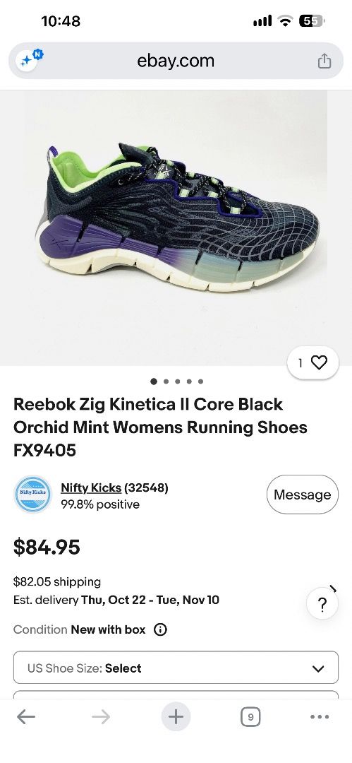 Reebok Zig Kinetica II Core Black Orchid Mint (Category: Sneakers) located in Caloocan City. Submitted by marculus (Listing ID 1465550183, Image 1). Description: - Brand/Model: Reebok Zig Kinetica II (FX9405) - Colorway: Core Black, Orchid, and Mint - Design: Distinct upper grid pattern with chunky sculpted soles and speckled laces - Condition: Used with some dirt on outsoles and insoles - Durability: Tread still has plenty of life left for your 