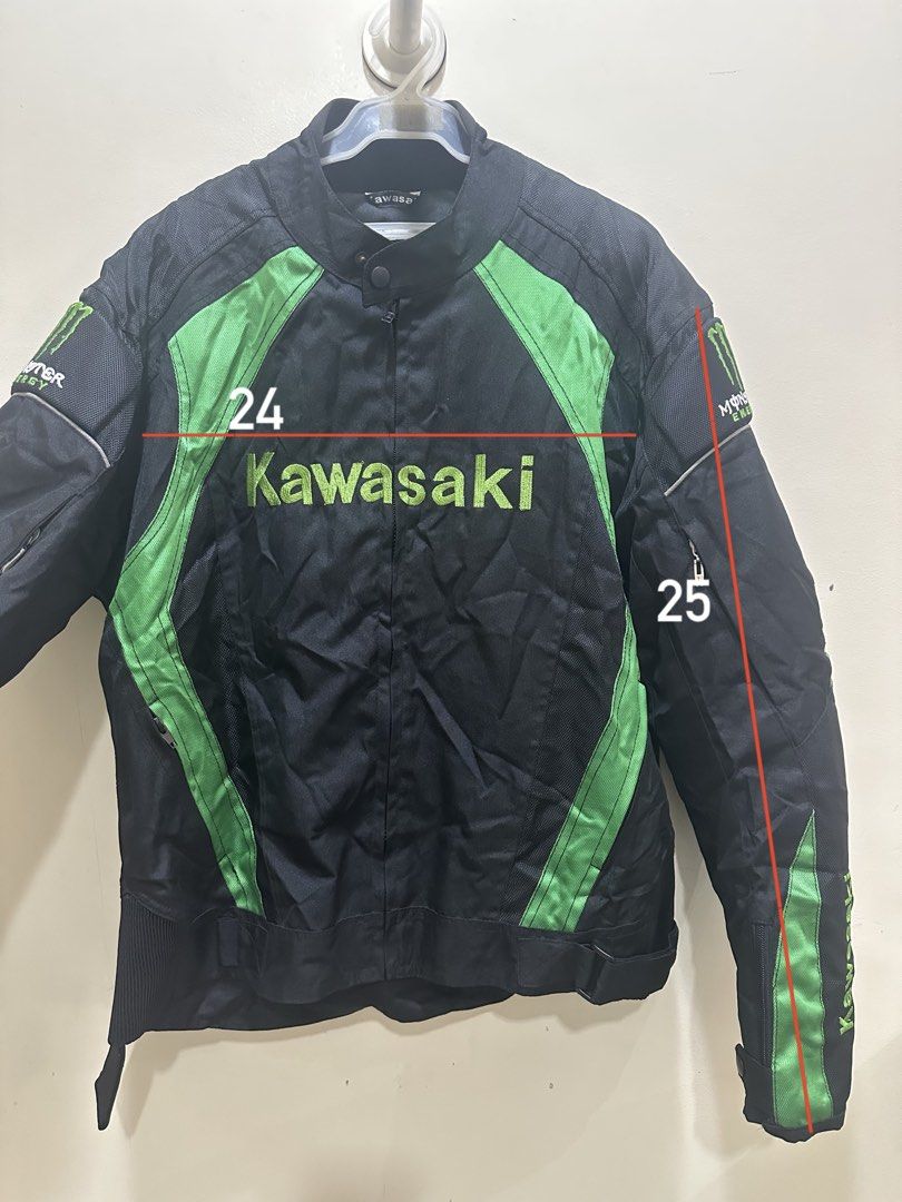 RIDER JACKET (Category: Helmets and other Riding Gears) located in Iloilo. Submitted by toppingsboutique2.0 (Listing ID 1465418540, Image 2). Description: Monster Kawasaki Rider Jacket.