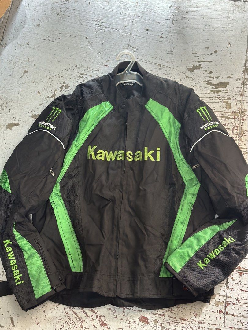 RIDER JACKET (Category: Helmets and other Riding Gears) located in Iloilo. Submitted by toppingsboutique2.0 (Listing ID 1465418540, Image 1). Description: Monster Kawasaki Rider Jacket.