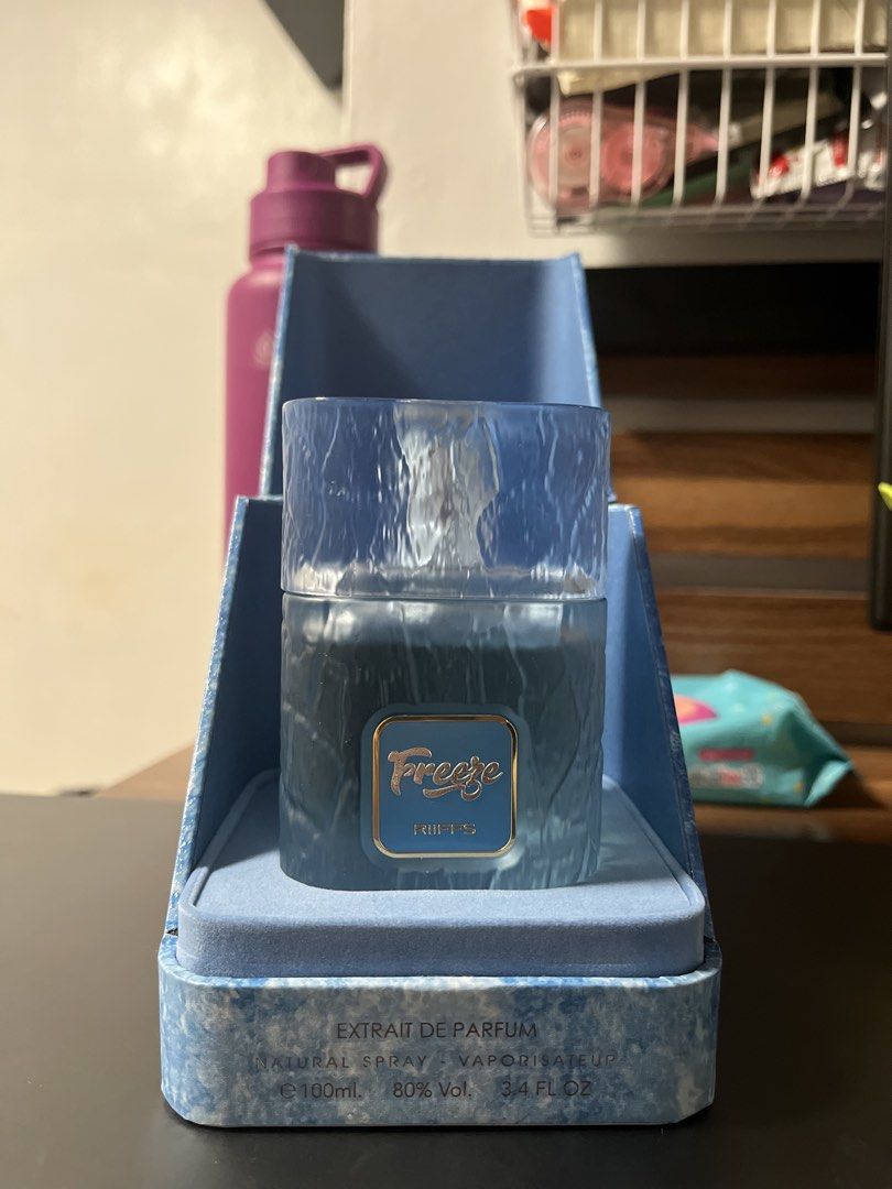 Riffs Freeze (Category: Fragrance & Deodorants) located in Paranaque City. Submitted by generalarene (Listing ID 1465571865, Image 1). Description: 80-85ml remaining Full presentation.