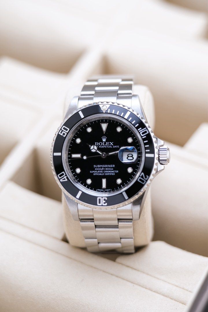 Rolex Submariner Date 16610 (Category: Luxury Watches) located in Quezon City. Submitted by awristotell (Listing ID 1465479145, Image 3). Description: “Another Wrist To Tell” Rolex Submariner Date 16610 Mint Condition Price: 538,000 PHP Ref: 16610 Year: 2009 Movement: Automatic Crystal: Sapphire Case: 40mm Material: Steel Lug width: 20mm Bracelet: Rolex Oyster Bracelet Includes: Rolex Box / Leather Pouch — Free Shipping Nationwide — Imperfection 