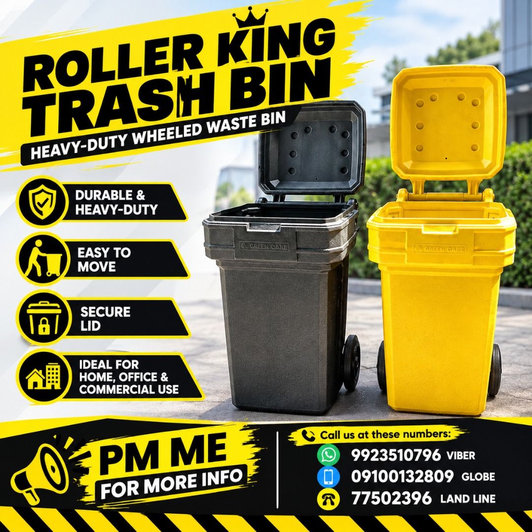 ROLLER KING TRASH BIN (Category: Looking For) located in Caloocan City. Submitted by trzl_liza14 (Listing ID 1465398602, Image 1). Description: ✅ Guaranteed lowest price ✅ Quality products ✅ Big discount for bulk orders ✅ 100% LEGIT TRUSTED SUPPLIER! ✅ With Complete Legal Documents ✅ BIR Registered We Supply All Kinds Of PPE Supplies, Raincoat, Hard Hat, Cooler Box, Plastic Trash Bin, Road Barriers, Kayak Boats, Crystal Kayak, Traffic Cone, T-Bol